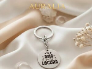 llavero redondo grabado simple