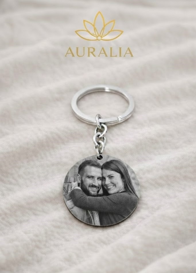 llavero redondo grabado simple